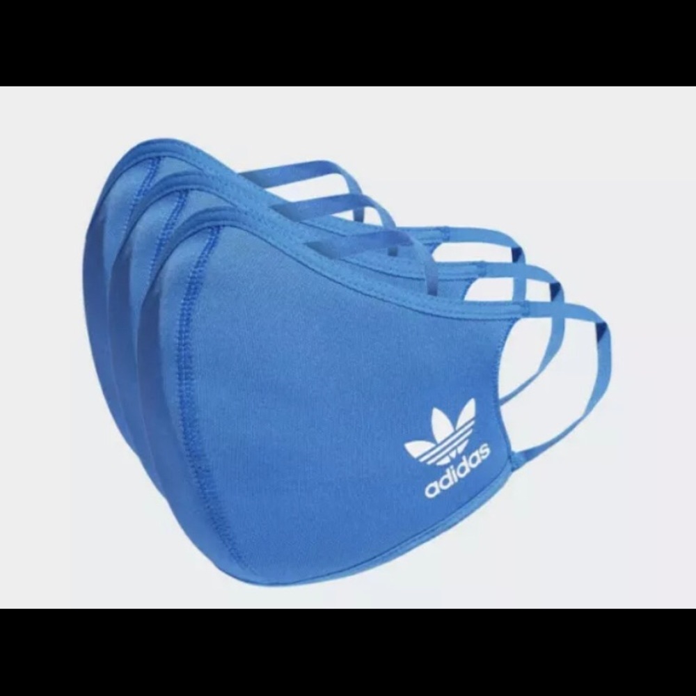 ADIDAS Face Mask Cover Protection Blue M/L 3 Pack